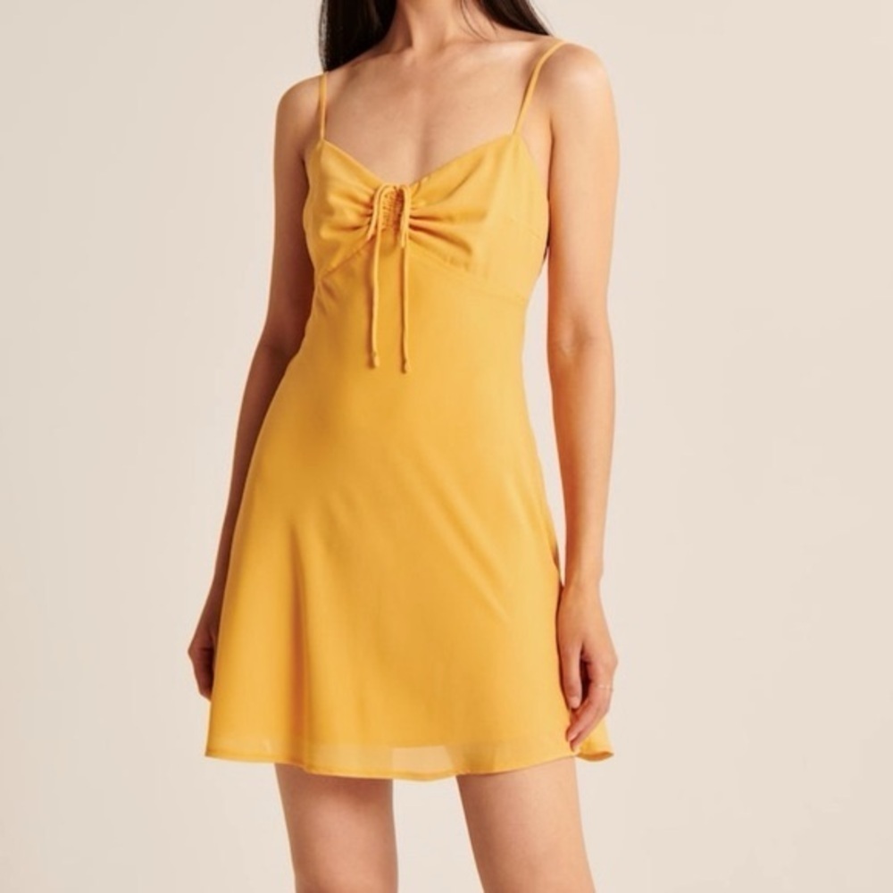 Abercrombie & Fitch Mini Spaghetti Strap Cinch Front Dress